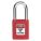 LOCKOUT PADLOCK, KEYED DIFFERENT, NYLON, STANDARD BODY, HARDENED STEEL, RED