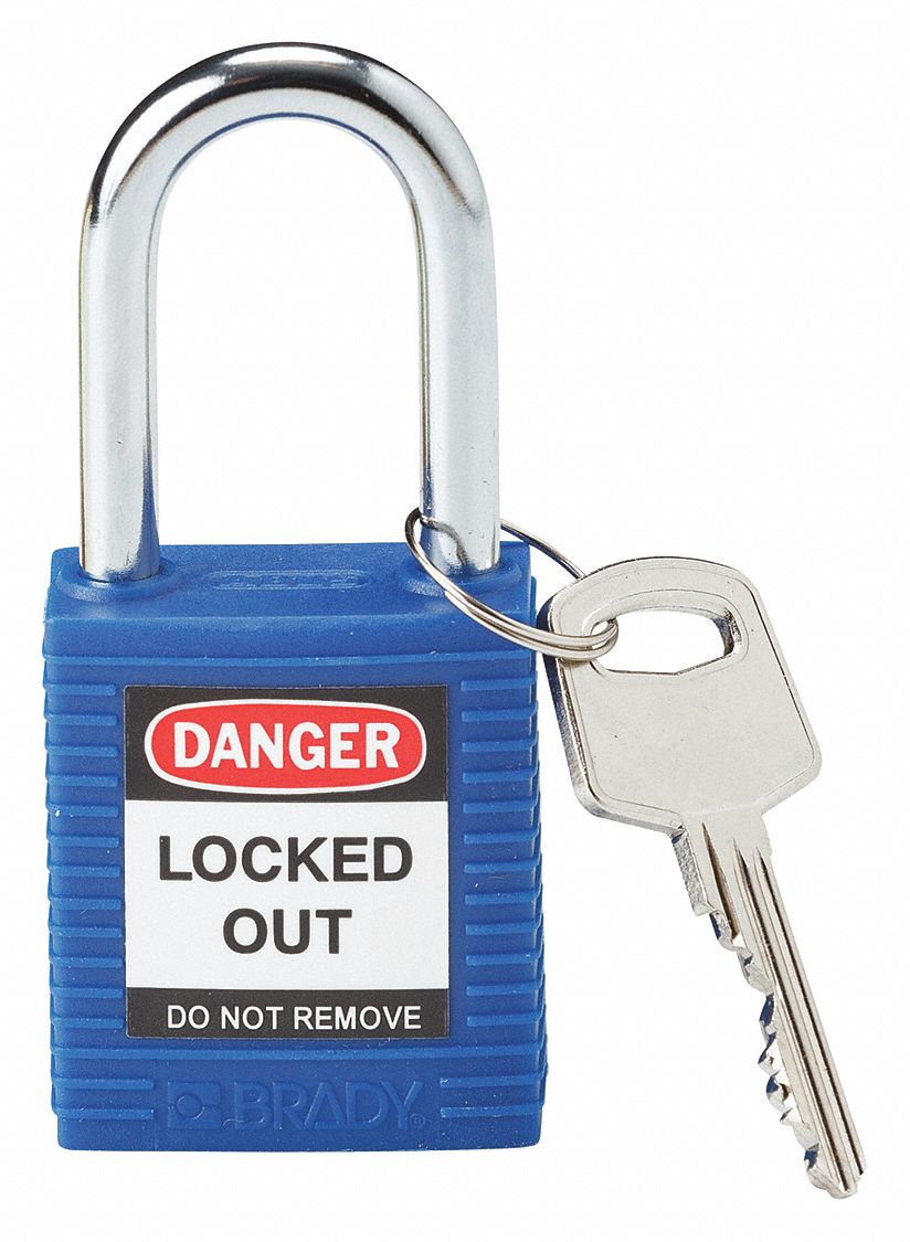 Access Control Equipment Master Lock Blue Lockout Padlock Thermoplastic
