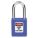 LOCKOUT PADLOCK, KEYED DIFFERENT, NYLON, STANDARD BODY, HARDENED STEEL, BLUE