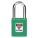 LOCKOUT PADLOCK, KEYED DIFFERENT, NYLON, STANDARD BODY, HARDENED STEEL, GREEN