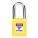 LOCKOUT PADLOCK, KEYED DIFFERENT, NYLON, STANDARD BODY, HARDENED STEEL, YELLOW