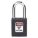 LOCKOUT PADLOCK, KEYED DIFFERENT, NYLON, STANDARD BODY, HARDENED STEEL, BLACK