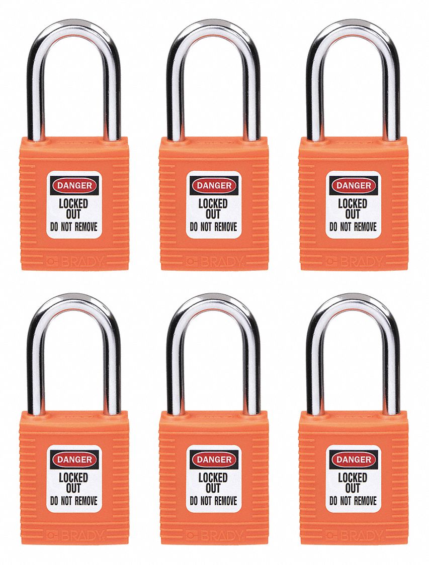 BRADY, Keyed Different, Nylon, Lockout Padlock 2XU7051347 Grainger