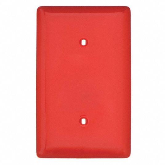 Blank Strap Mount Wall Plate, Red, Number of Gangs 1, Weather Resistant