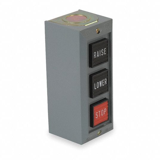 SQUARE D Push Button Control Station, 2NO/3NC, Raise/Lower/Stop, Push ...