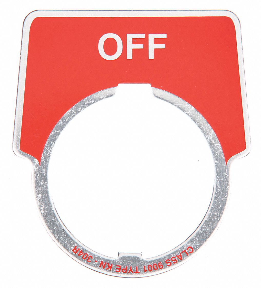 Legend Plate: 30 mm Panel Mounting Size, Half-Round, 2 in Overall Ht x 1 3/4 in Overall Wd