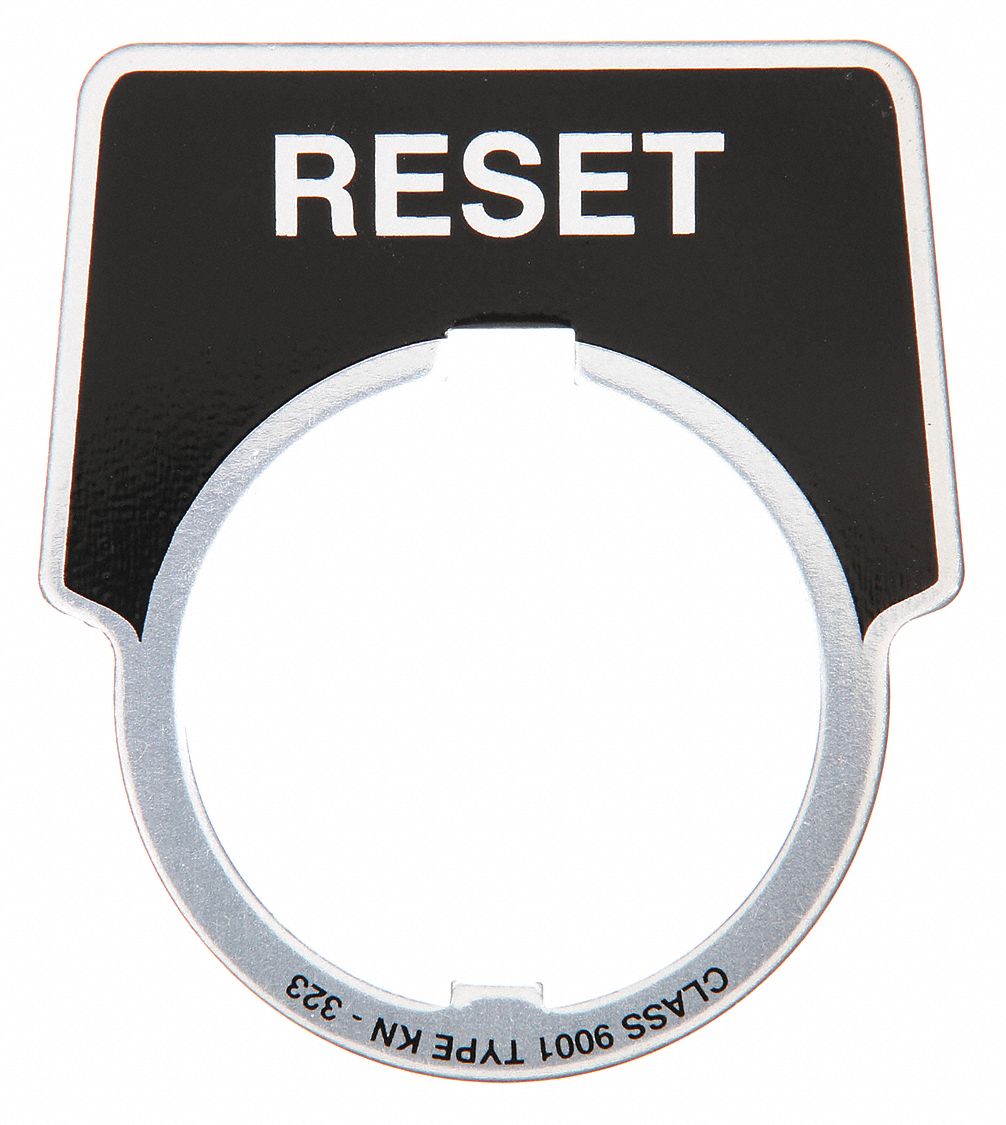 PLAQUE SIGNALETIQUE,RESET,BLANC/NOIR