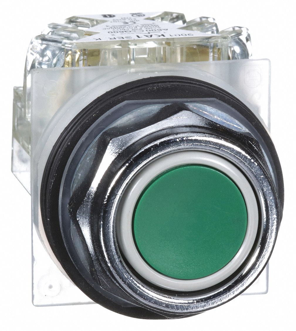 Flush Push Button Operator: Non-Illuminated, Flush Profile, Metallic, 30 mm, SPDT