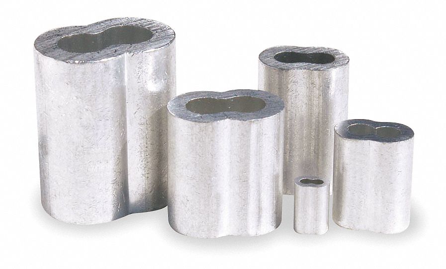 Wire Rope Sleeve, For Wire Rope Dia. 3/32 in, Copper, PK 25 - Grainger