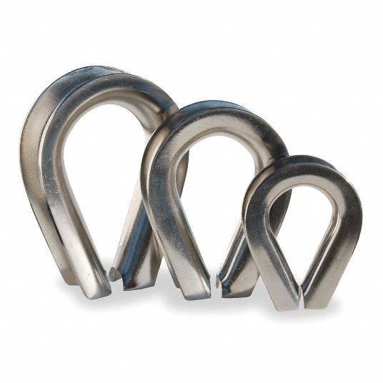Wire Rope Thimble, For Wire Rope Dia. 5/16 in, 304 Stainless Steel, PK ...