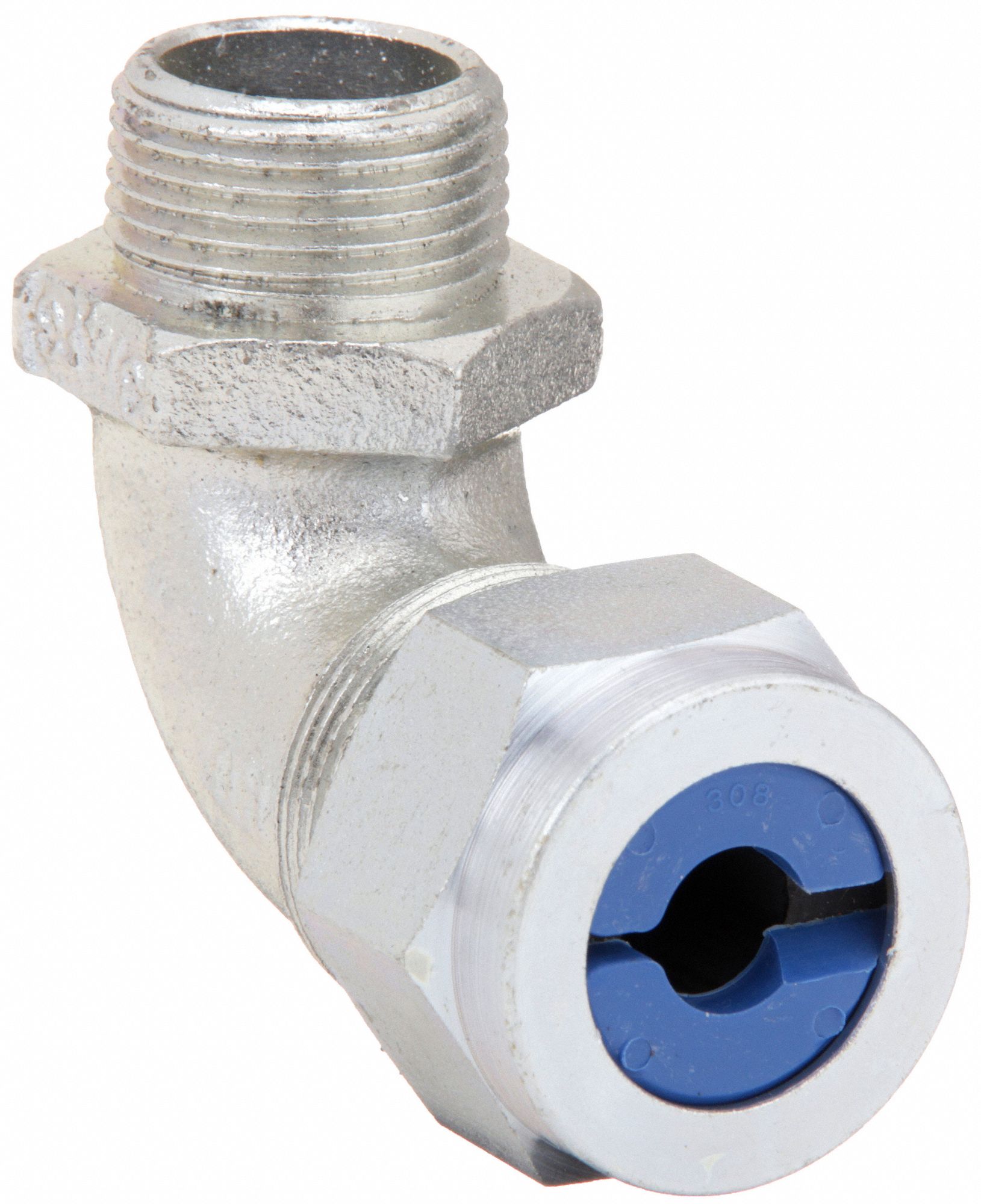 LIQUID TIGHT CORD CONNECTOR, STEEL, ¾ IN MNPT, 0.38 IN TO 0.50 IN, SILVER