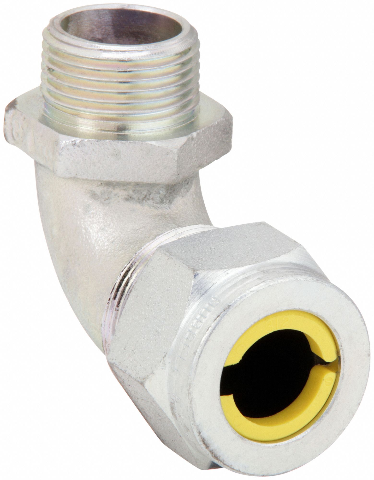 Liquid Tight Cord Connector: Steel, 3/4 in MNPT, 0.63 in to 0.75 in, Silver