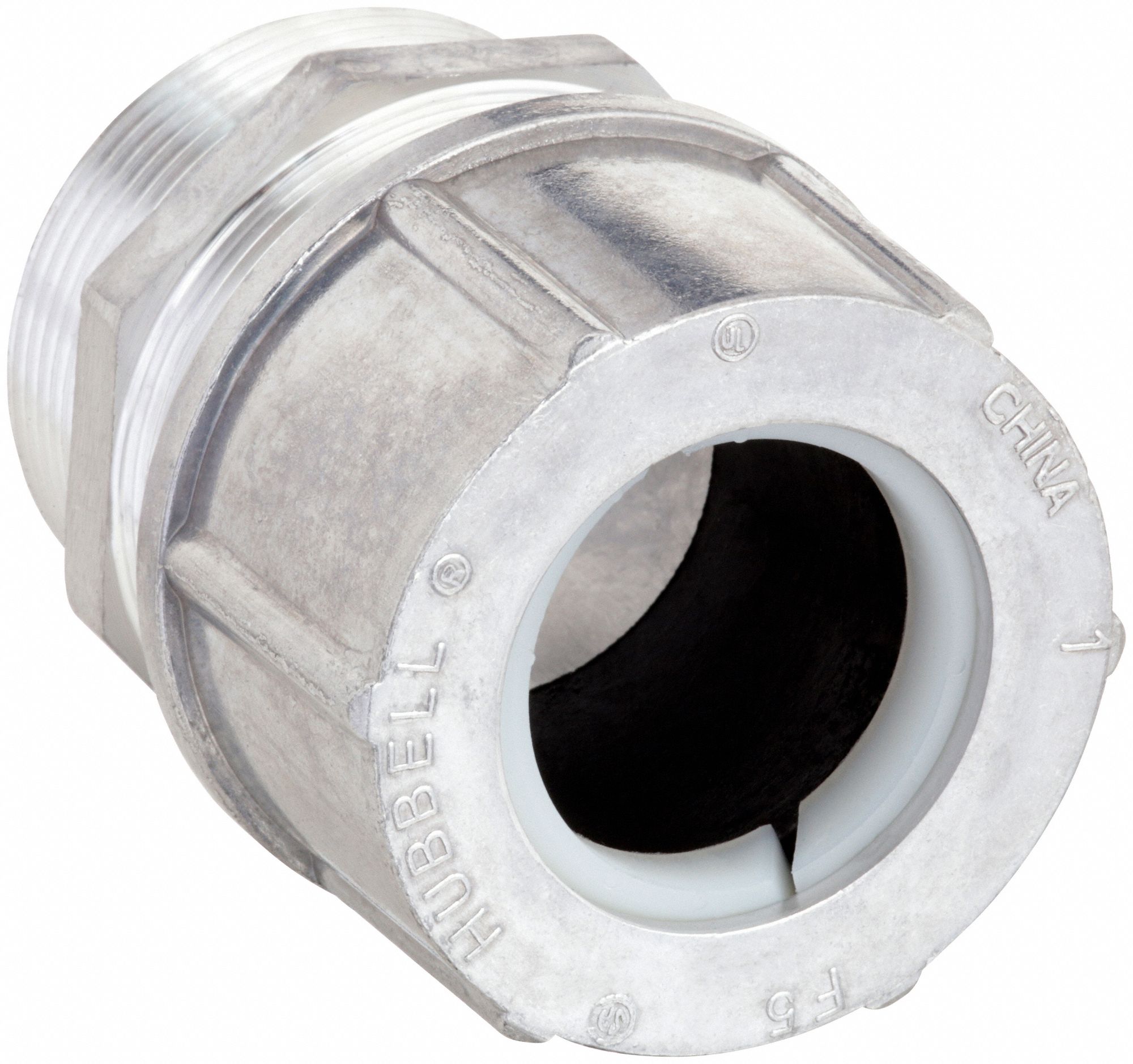 Liquid Tight Cord Connector with Strain Relief: Straight, Aluminum, 1 1/4  in MNPT, Mesh, 1 Cords