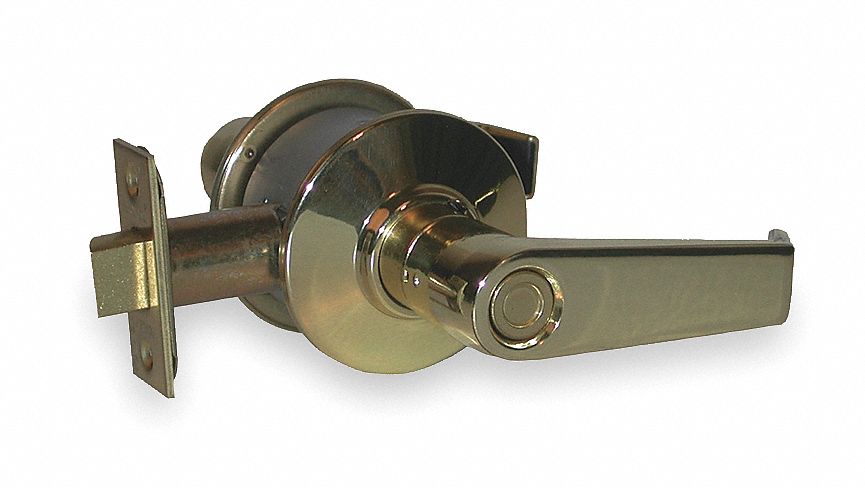 Door Lockset: Privacy Lever Locksets, Brass, ADA Compliant