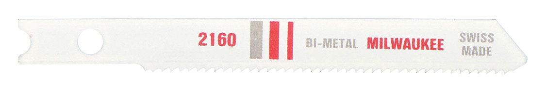 Jigsaw Blade: 24, 2 3/4 in Blade Lg, Bi-Metal, Bi-Metal, U Shank, Thin Metal, 5 PK