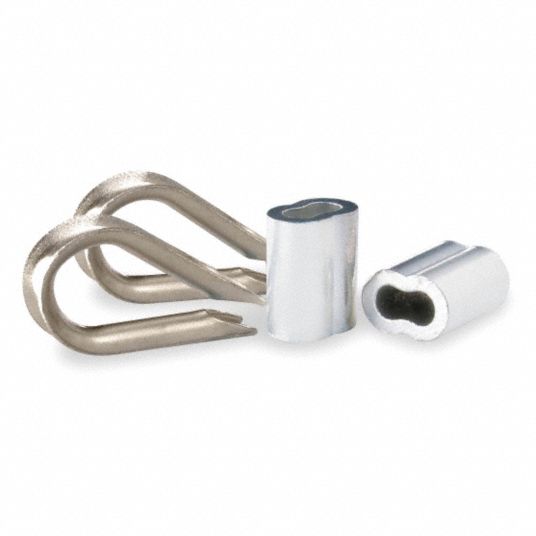 Sleeve and Thimble Kit, For Wire Rope Dia. 3/8 in, Stainless Steel