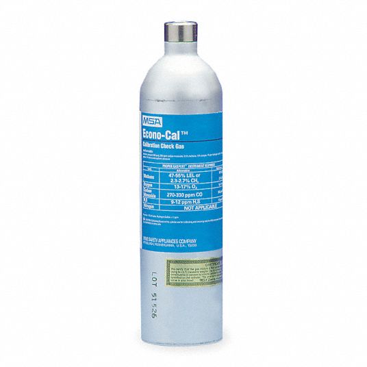 MSA Carbon Monoxide Calibration Gas, 100 L Cylinder Capacity 2YA42