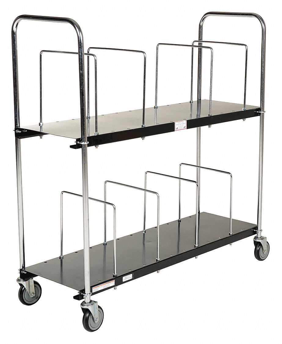 VERTICAL PANEL TRUCK WITH ADJUSTABLE CROSS RAILS, 400 LB LOAD CAPACITY, 8 IN DECK H