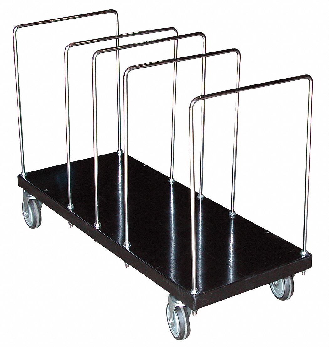 VERTICAL PANEL TRUCK WITH ADJUSTABLE CROSS RAILS, 400 LB LOAD CAPACITY, 9 IN DECK H