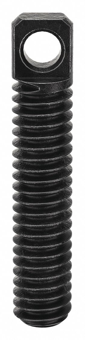 Spring Anchor: #8-32 Thread Size, 5/32 in Dia, 7/8 in Overall Lg, Stationary, Steel, Black Oxide