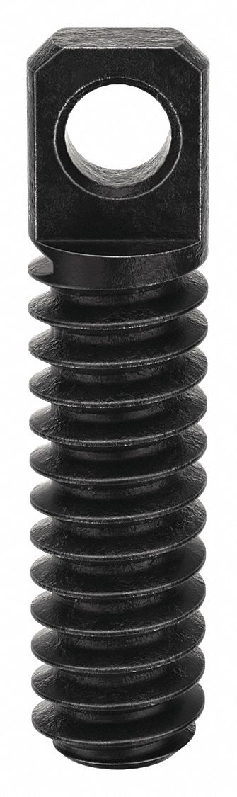 Spring Anchor: #6-32 Thread Size, 9/64 in Dia, 37/64 in Overall Lg, Swivel, Steel, Black Oxide