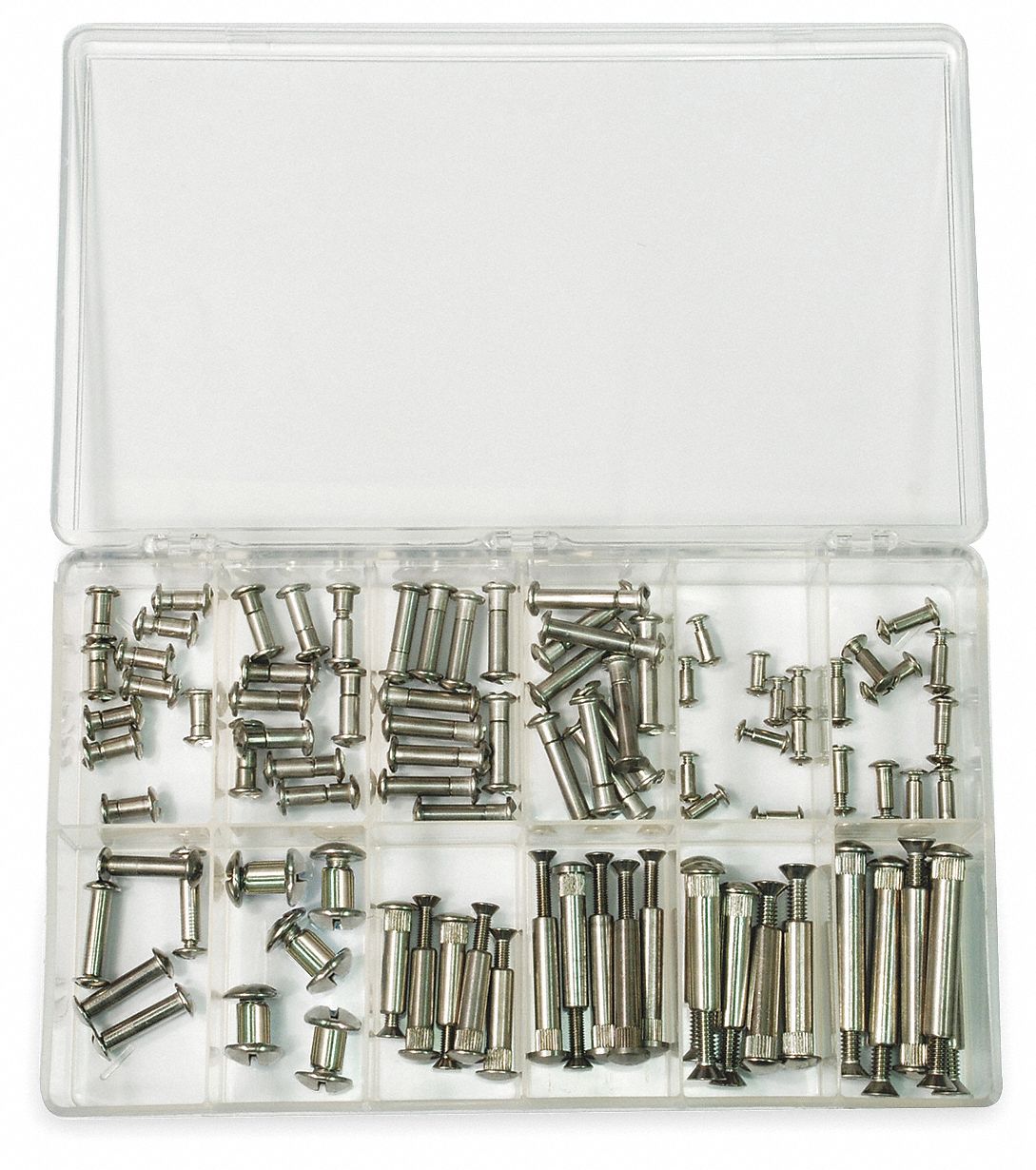 2YAR6 - Barrel Bolt Asst 18-8 90 PC 10 Szs