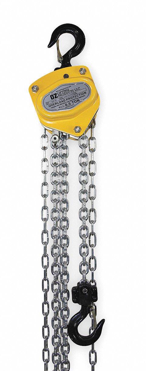 MANUAL CHAIN HOIST,1000 LB.,LIFT 20 FT.