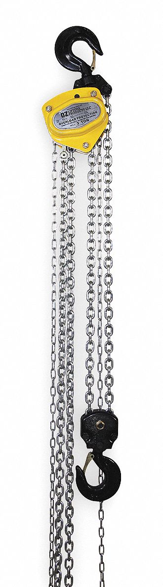 Manual Chain Hoist: Hook Mounted - No Trolley, 10, 000 lb Lifting Capacity