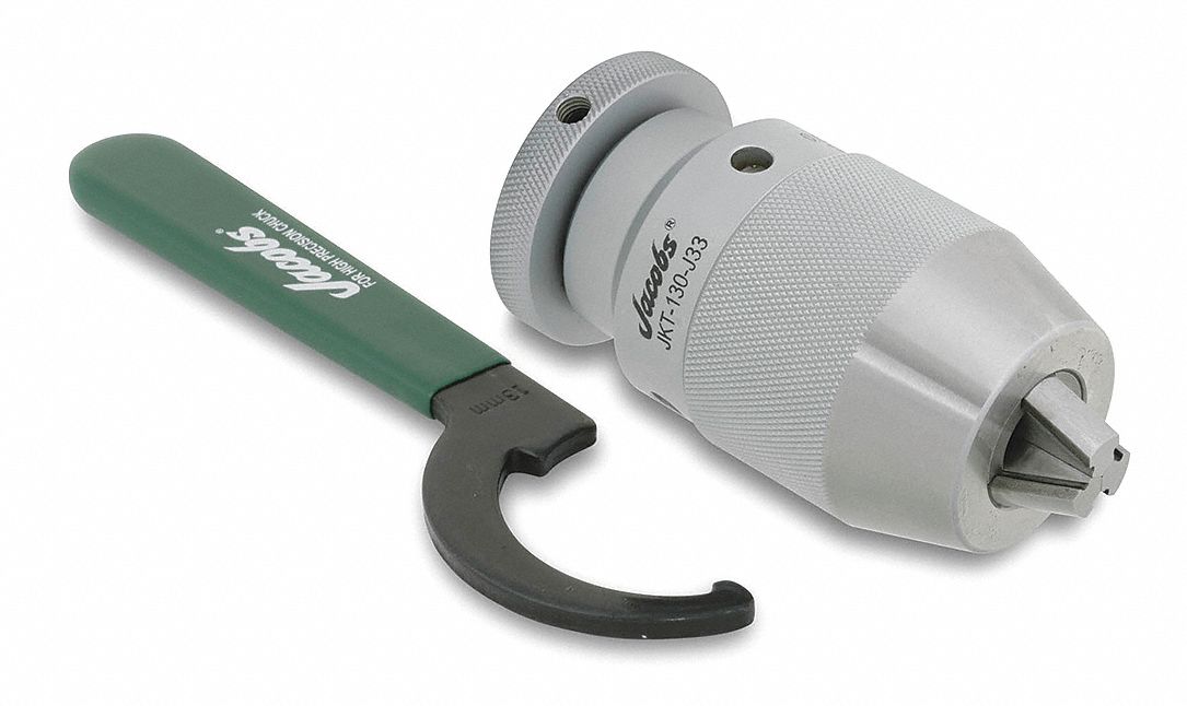 Keyless Drill Chuck, For CNC Machining Centers, 33JT Grainger