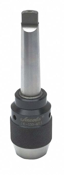 Drill Chuck: MT3, 1/32 in to 33/64 in Capacity, Ball Bearing