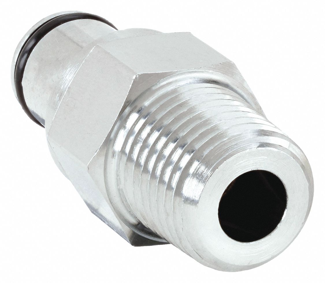 INLINE INSERT: CHROME PLATED CA360 BRASS, ¼ IN PIPE SIZE, INSERT X MNPT, SHUT-OFF, PLC