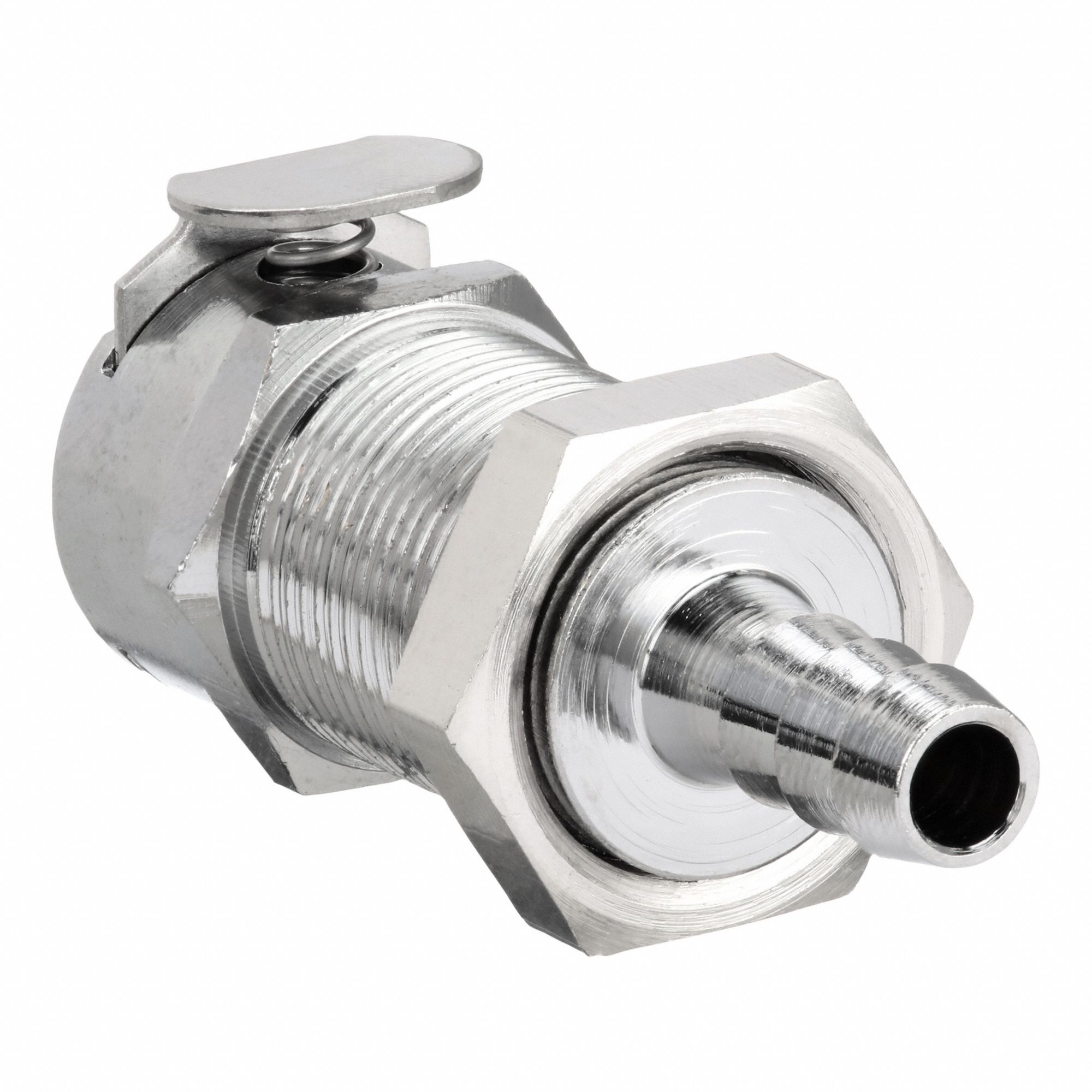 Quick Connection Coupling: Straight, 1/4 in ID Size, Barbed, Brass, 2 in Overall Lg