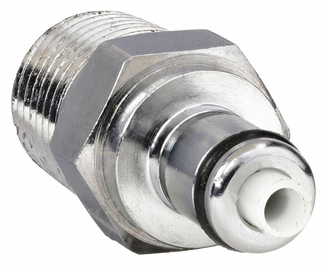 INLINE INSERT: CHROME PLATED CA360 BRASS, ¼ IN PIPE SIZE, INSERT X MNPT, SHUT-OFF, PMC12