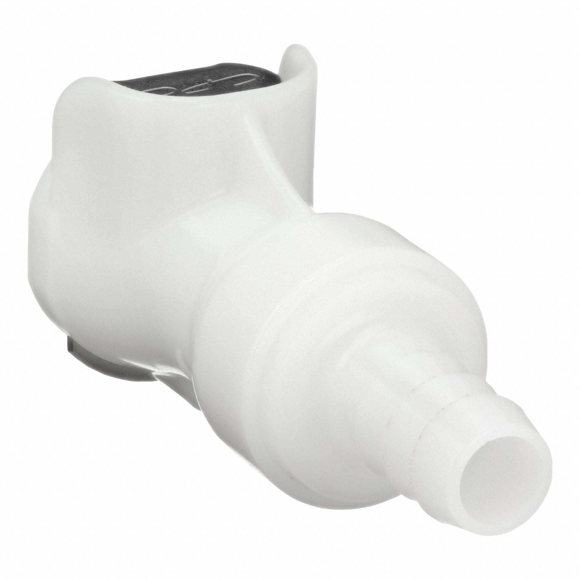 Quick Connection Coupling: Straight, 1/4 in ID Size, Barbed x Barbed, Acetal, White