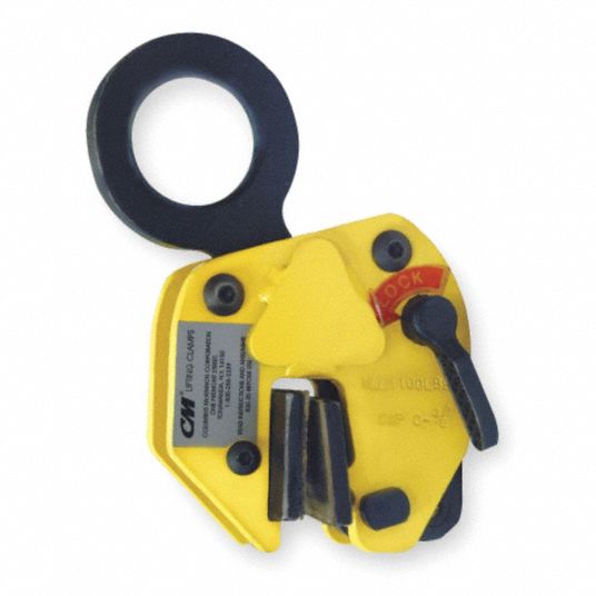 CM Nonmarring Plate Clamp, Vertical Lift, 1100 lb Safe Working Load, 0