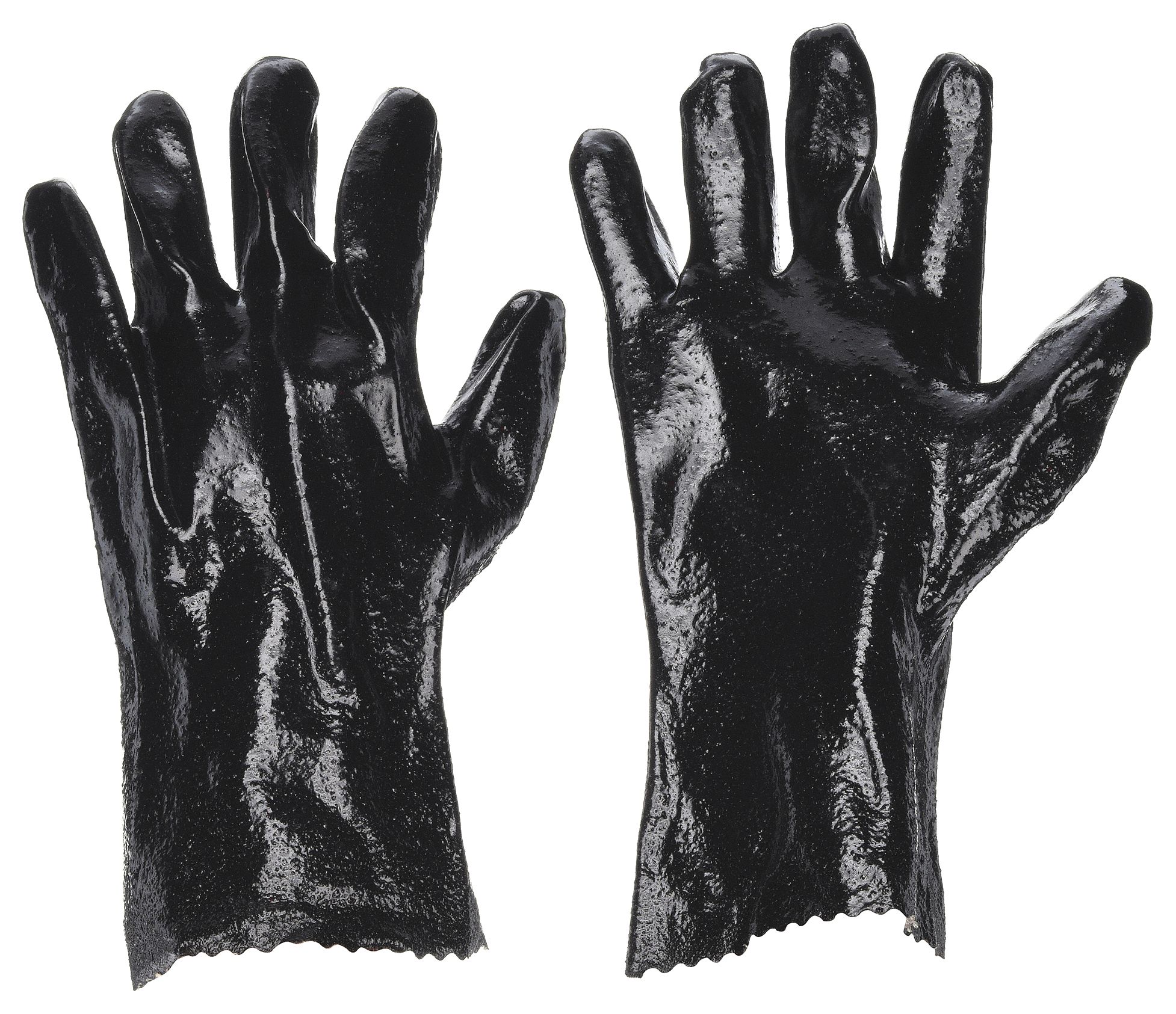 CHEMICAL RESISTANT GLOVES, 12 IN LENGTH, ROUGH, M, BLACK, GEN PURPOSE