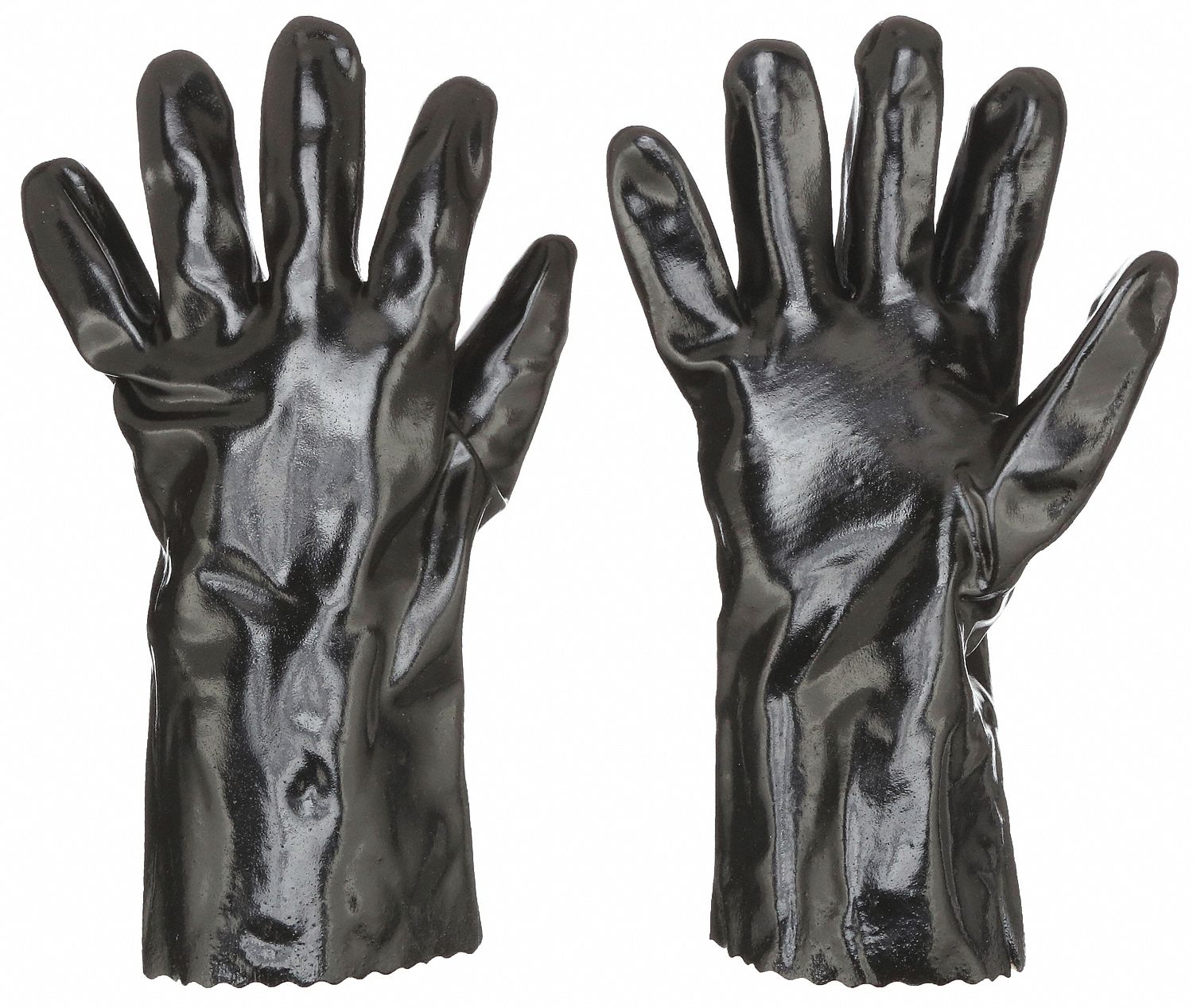 CHEMICAL RESISTANT GLOVES, 12 IN LENGTH, SMOOTH, M, BLACK, GEN PURPOSE