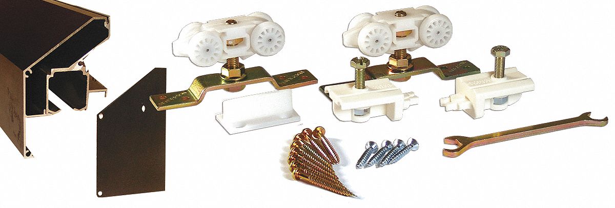 Track Kit: 8 ft Lg, 2 1/2 in Wd, 4 in Ht, 200 lb Max Wt, Top