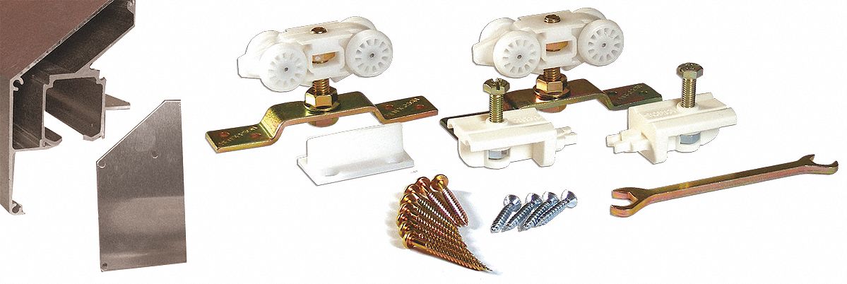 Track and Hanger Kit: 6 ft Lg, 2 1/2 in Wd, 4 in Ht, 200 lb Max Wt, Top