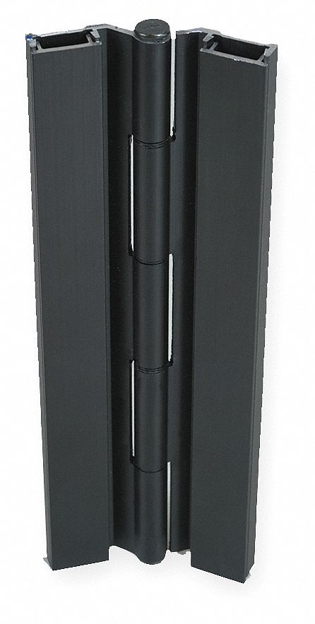 Piano Hinge: Aluminum, 7 ft Leaf Ht, 1 5/8 in Leaf Wd, Screw-On