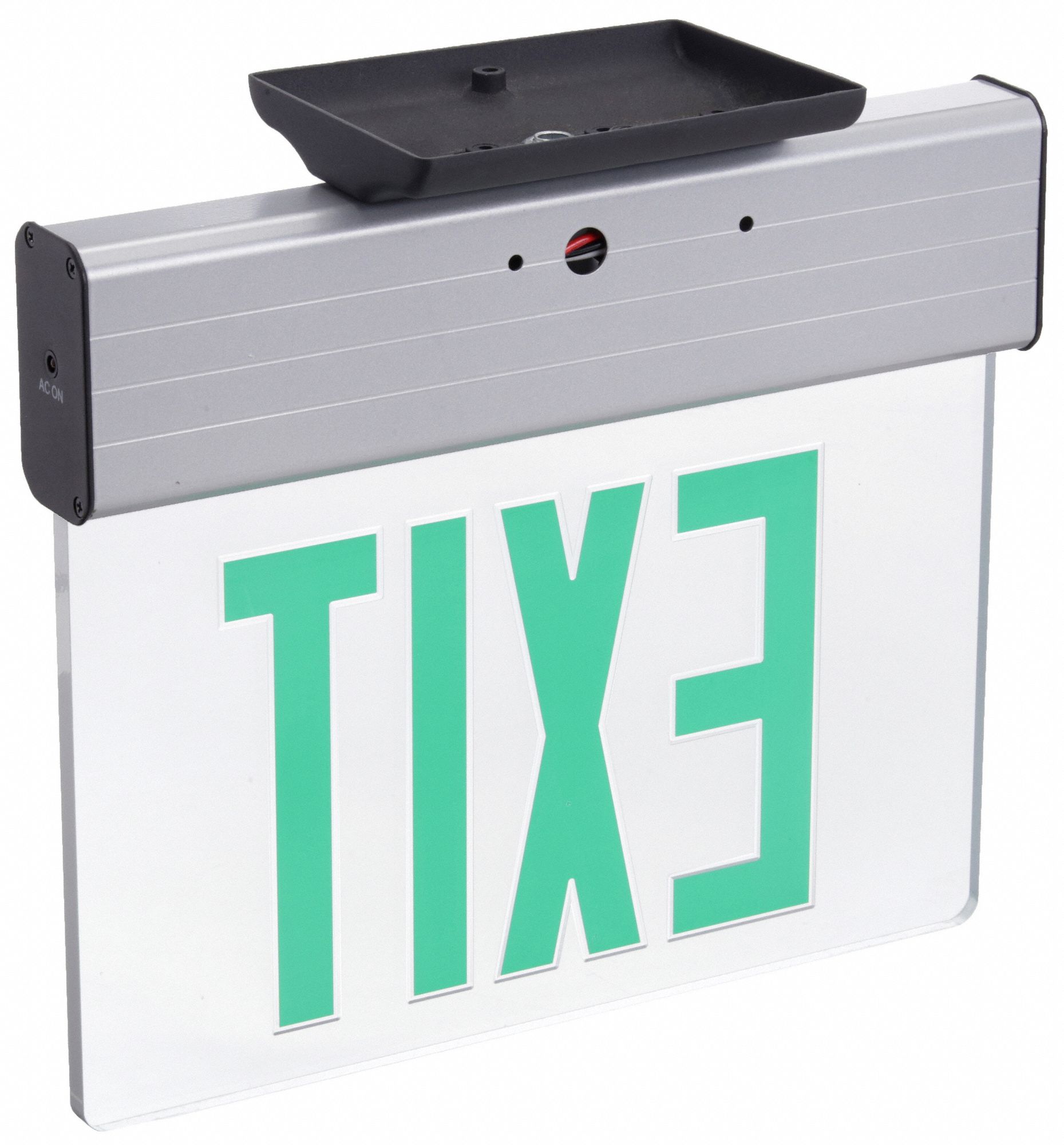 LITHONIA LIGHTING Edgelit Exit Sign 1 Faces, Green, Aluminum