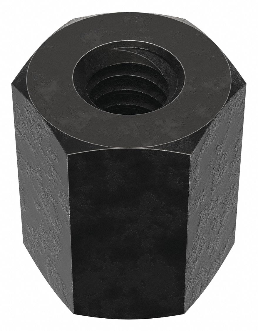 COUPLING NUT, BLACK OXIDE, GRADE 5, STEEL, ¼