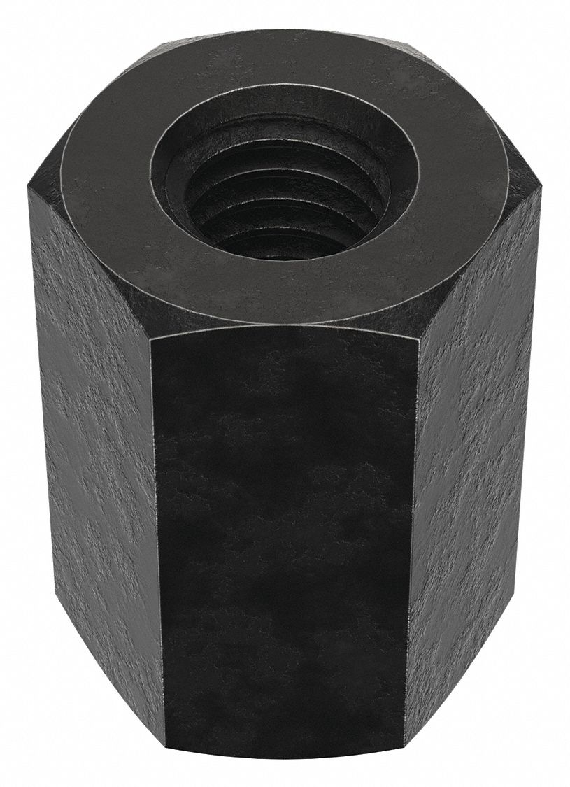 COUPLING NUT, BLACK OXIDE, GRADE 5, STEEL, ⅜