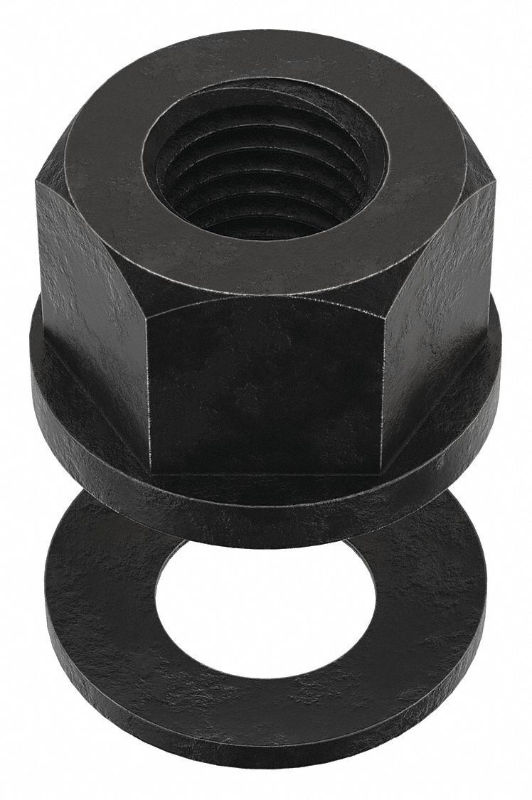 SPHERICAL FLANGE NUT, SPHERICAL FLANGE NUT AND WASHER ASSEMBLY, 1"-8 THREAD, STEEL