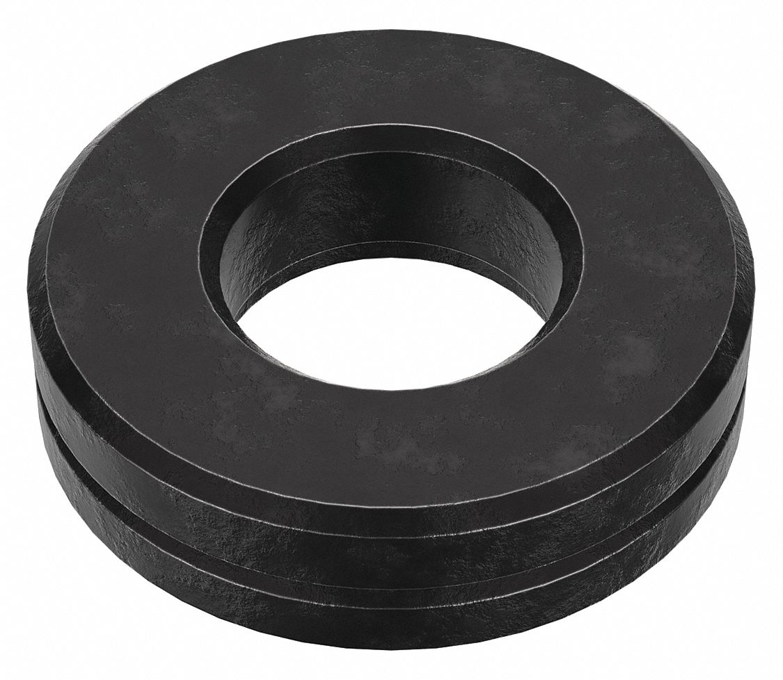 Spherical Washer Assembly: 12L14, Steel, Black Oxide, 1/2 in/7/16 in Screw Sz, 12L14, 1 PR