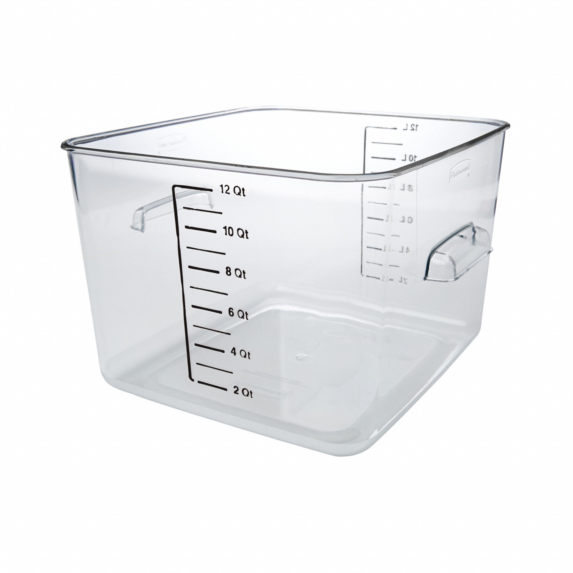 Food Storage Container: 12 qt Capacity, Clear Body, Graduated, Clear
