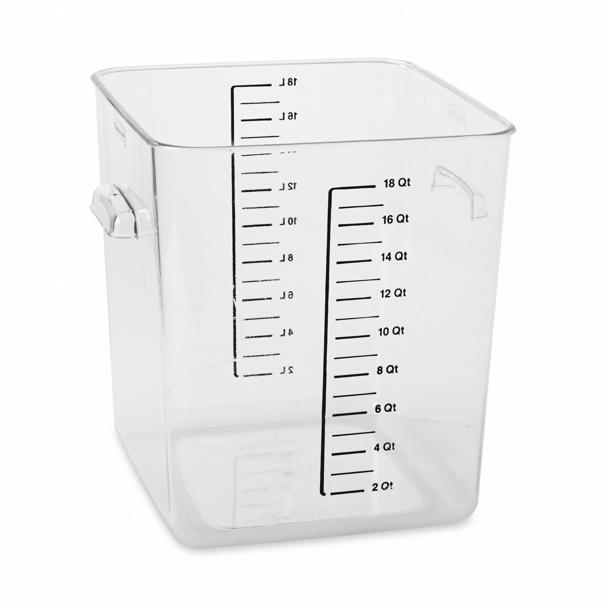 Food Storage Container: 18 qt Capacity, Clear Body, Graduated, Clear