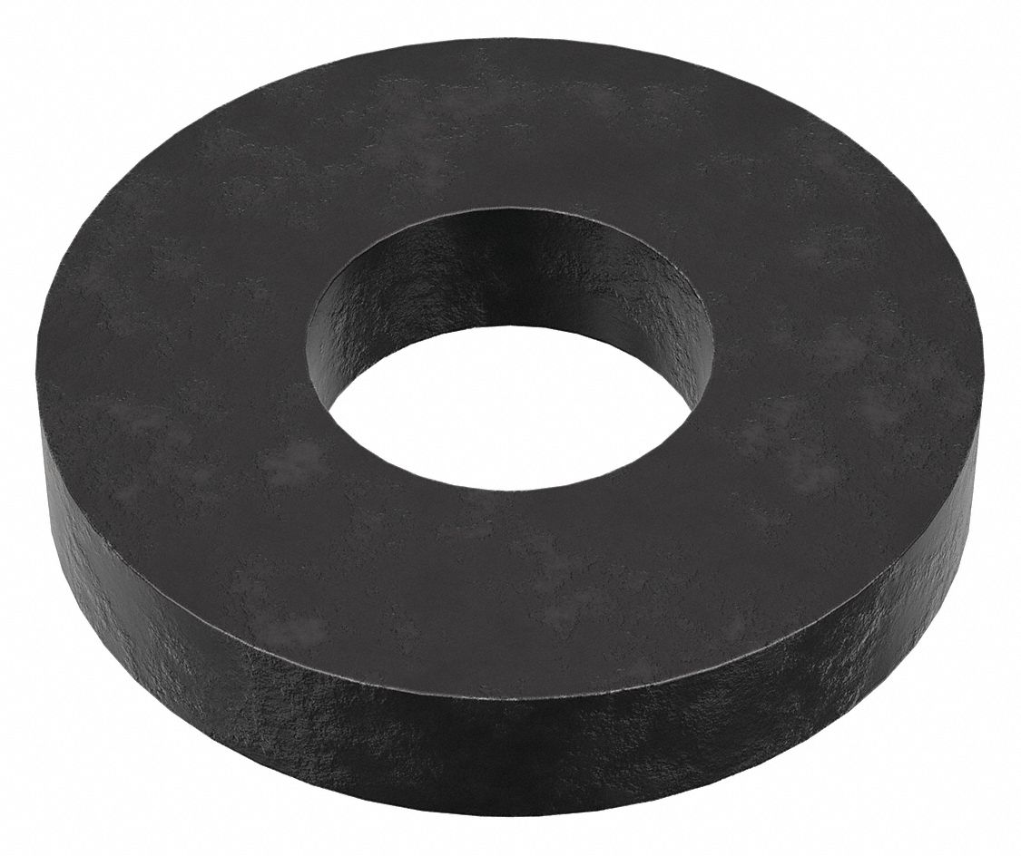 Flat Washer: C1010, Black Oxide, Steel, #8 Screw Sz, 0.188 in In Dia, 7/16 in Out Dia