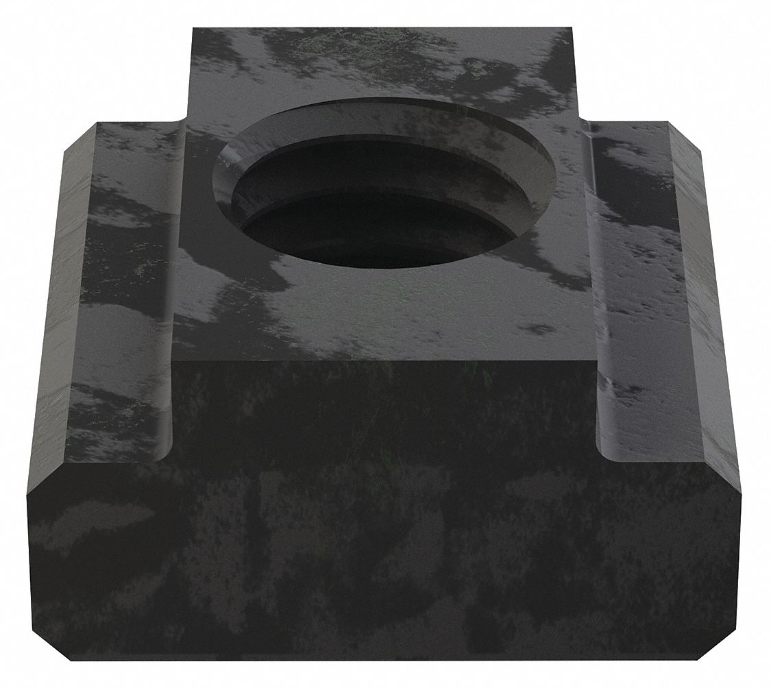 T-SLOT NUT, 1018, BLACK OXIDE, 1/4