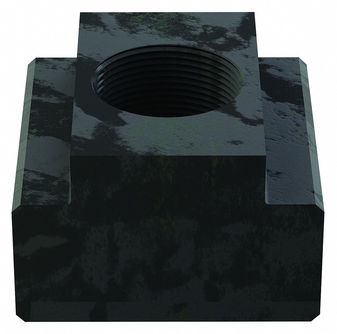 T-SLOT NUT, 1-5/8 IN LENGTH, 1-1/4 IN HEIGHT, 1"-8 THREAD, BLACK OXIDE FINISH